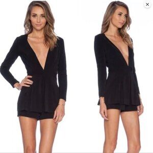 Lovers + Friends Love Always Black Romper XS